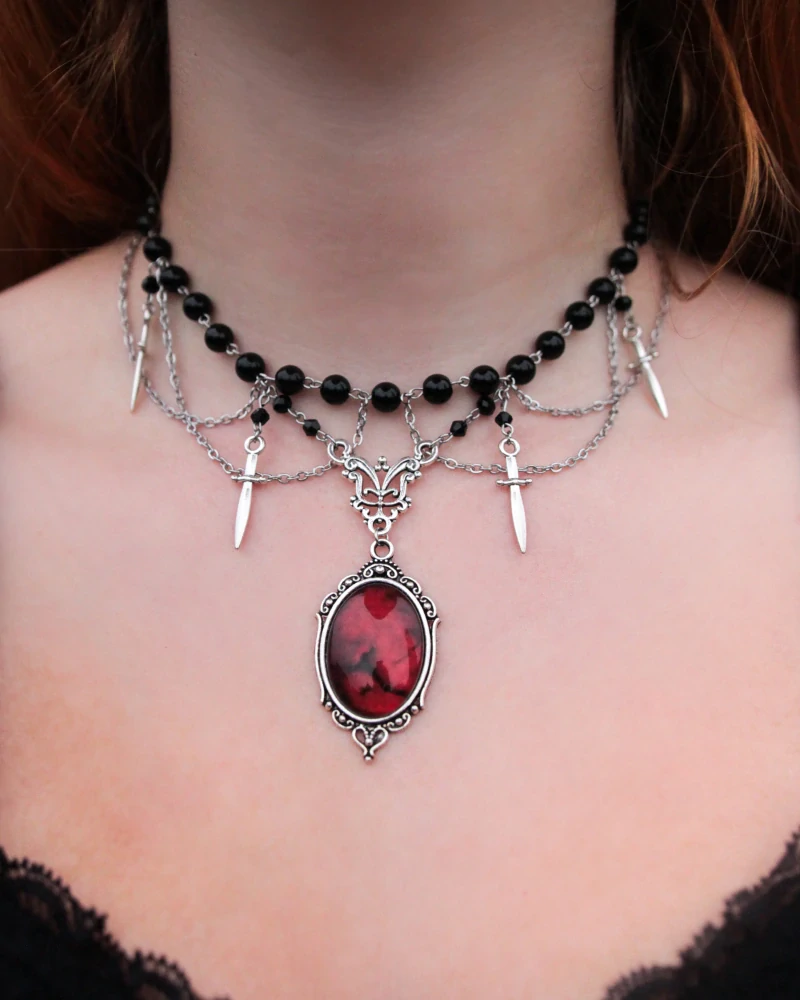Náhrdelník “Carmilla” s onyxem🖤⚔️
