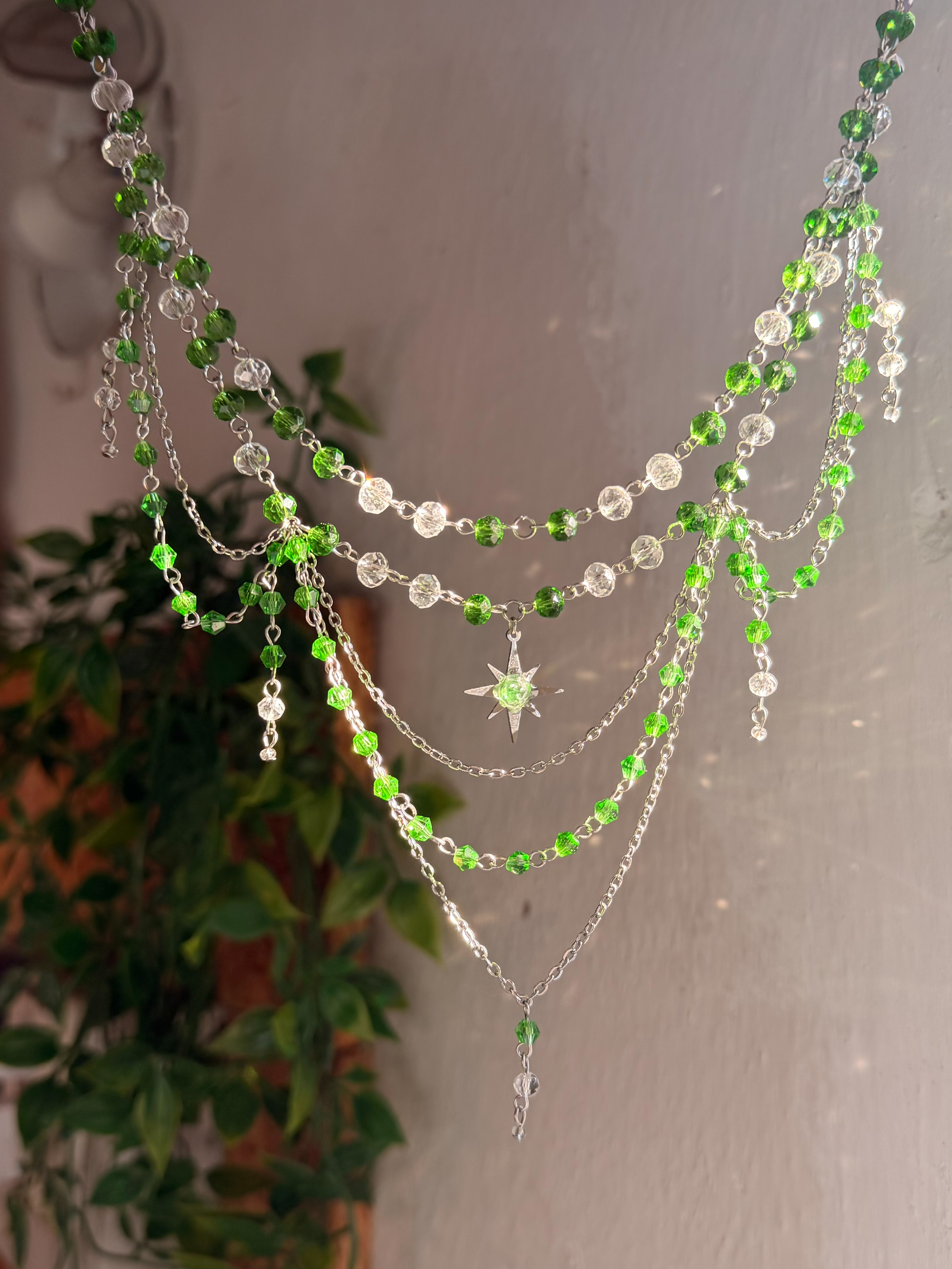 Náhrdelník s českým sklem a křišťálem 🌿✨