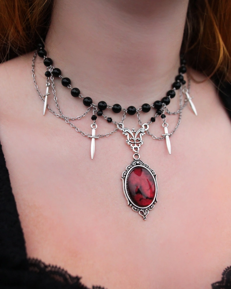 Náhrdelník “Carmilla” s onyxem🖤⚔️