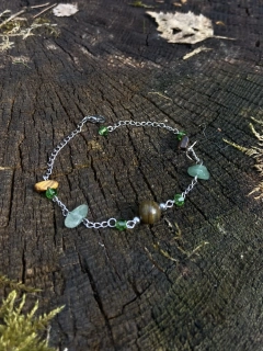 Lesní náramek s avanturínem a tygřím okem 🌲🌿